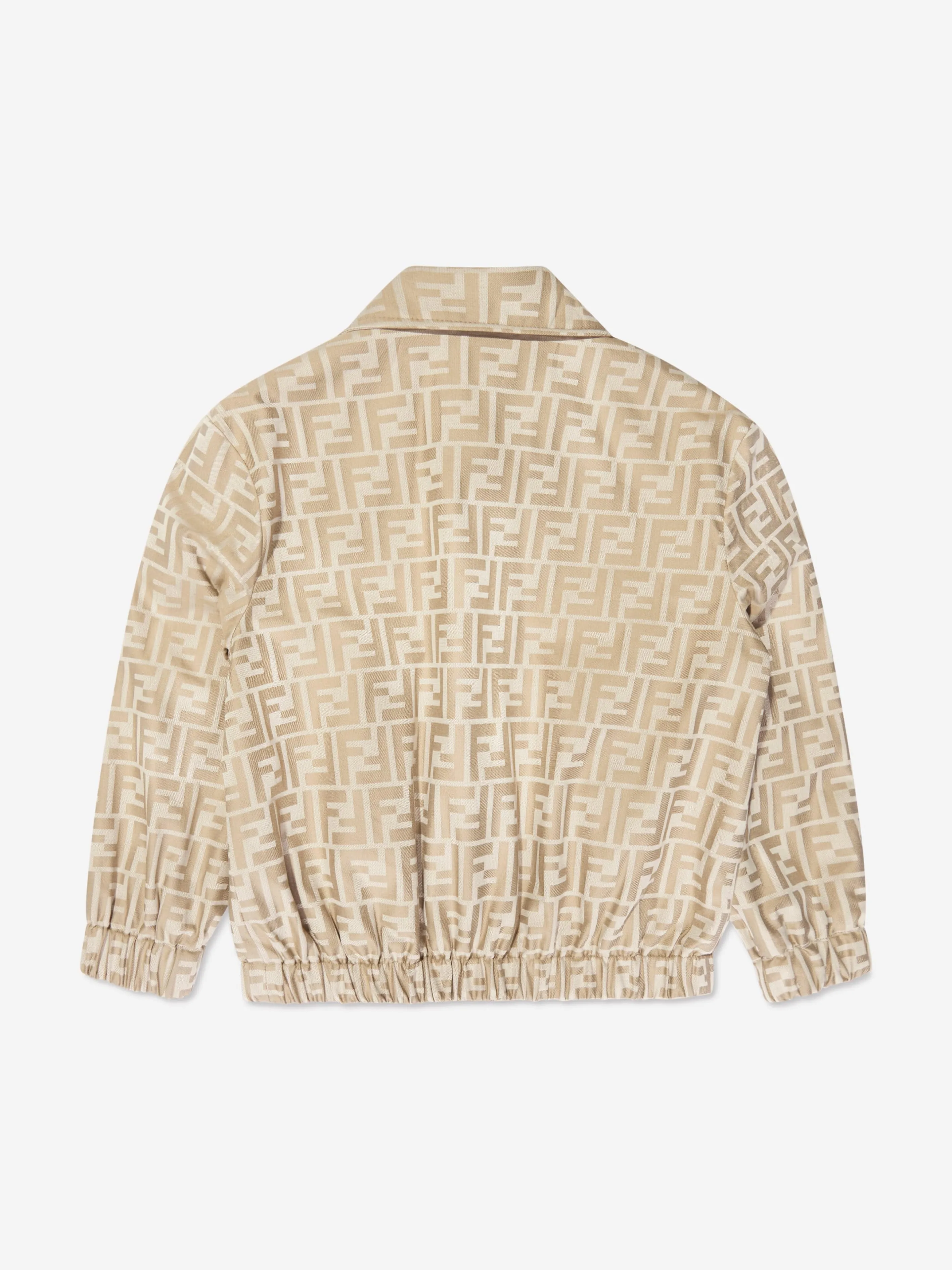 Fendi Boys Jacquard FF Logo Jacket in Beige