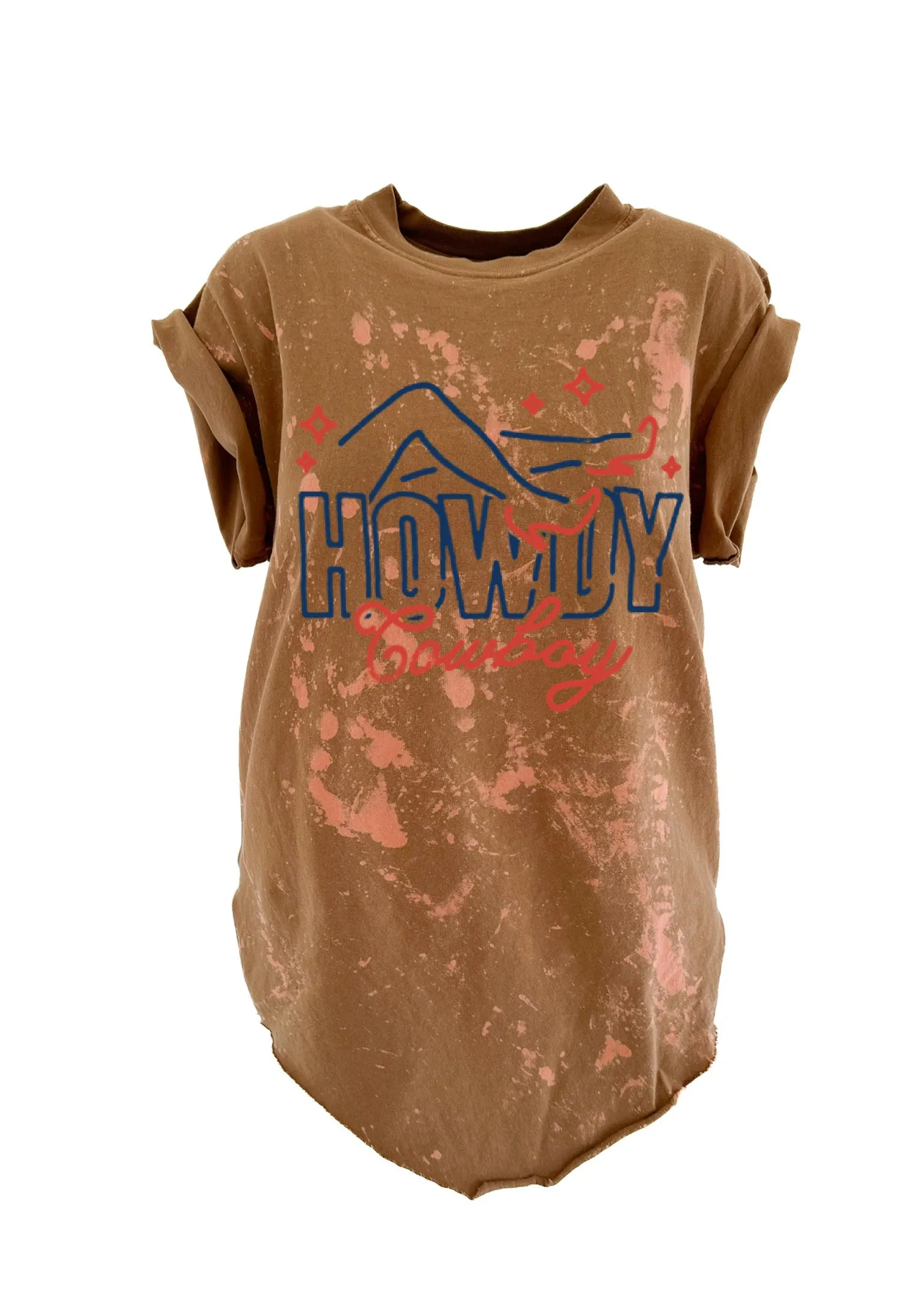 FINAL SALE: GIDDY UP COWBOY BLEACHED OUT SIDE SLIT TEE