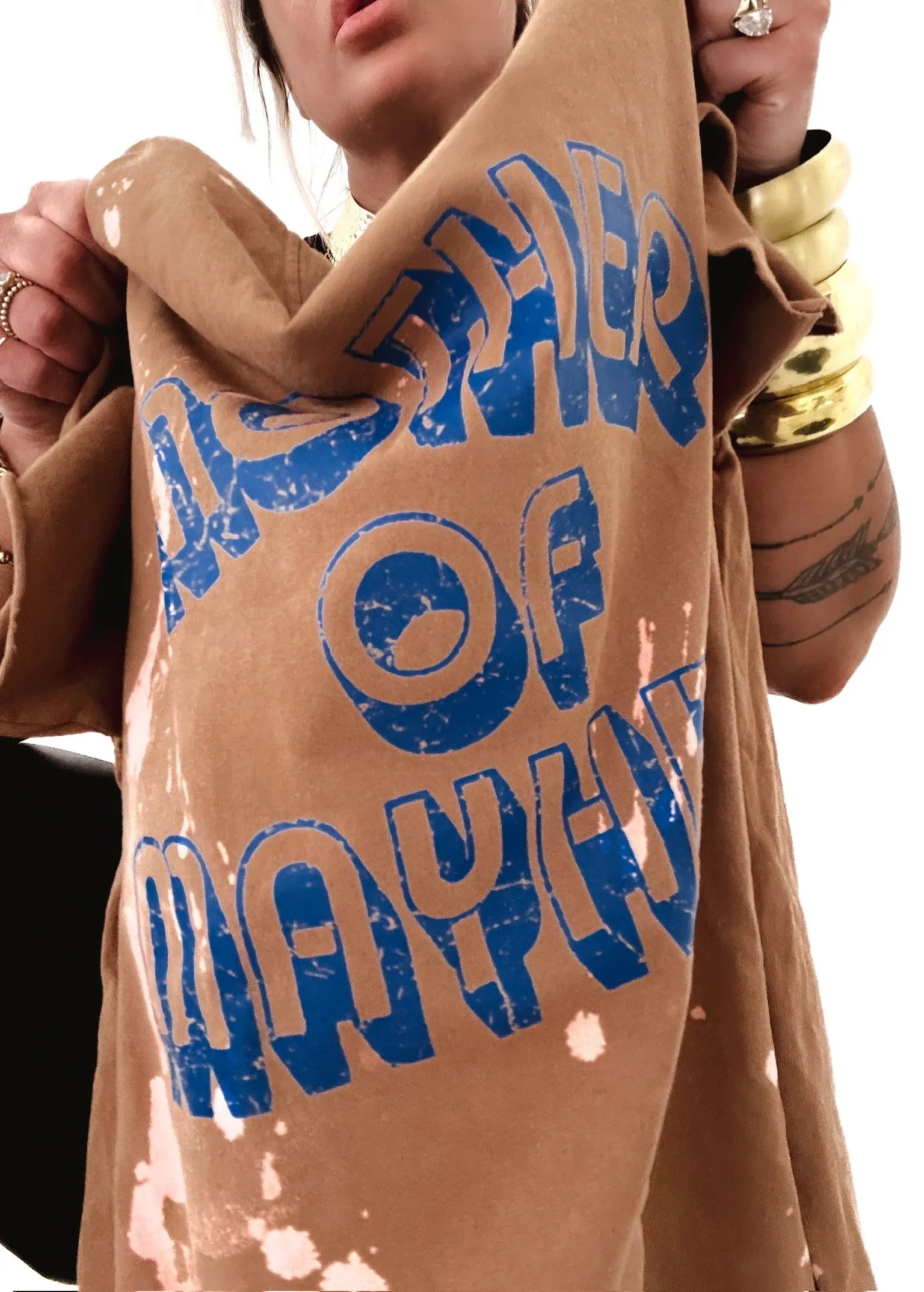 FINAL SALE: MOTHER OF MAYHEM BLEACHED OUT SIDE SLIT TEE