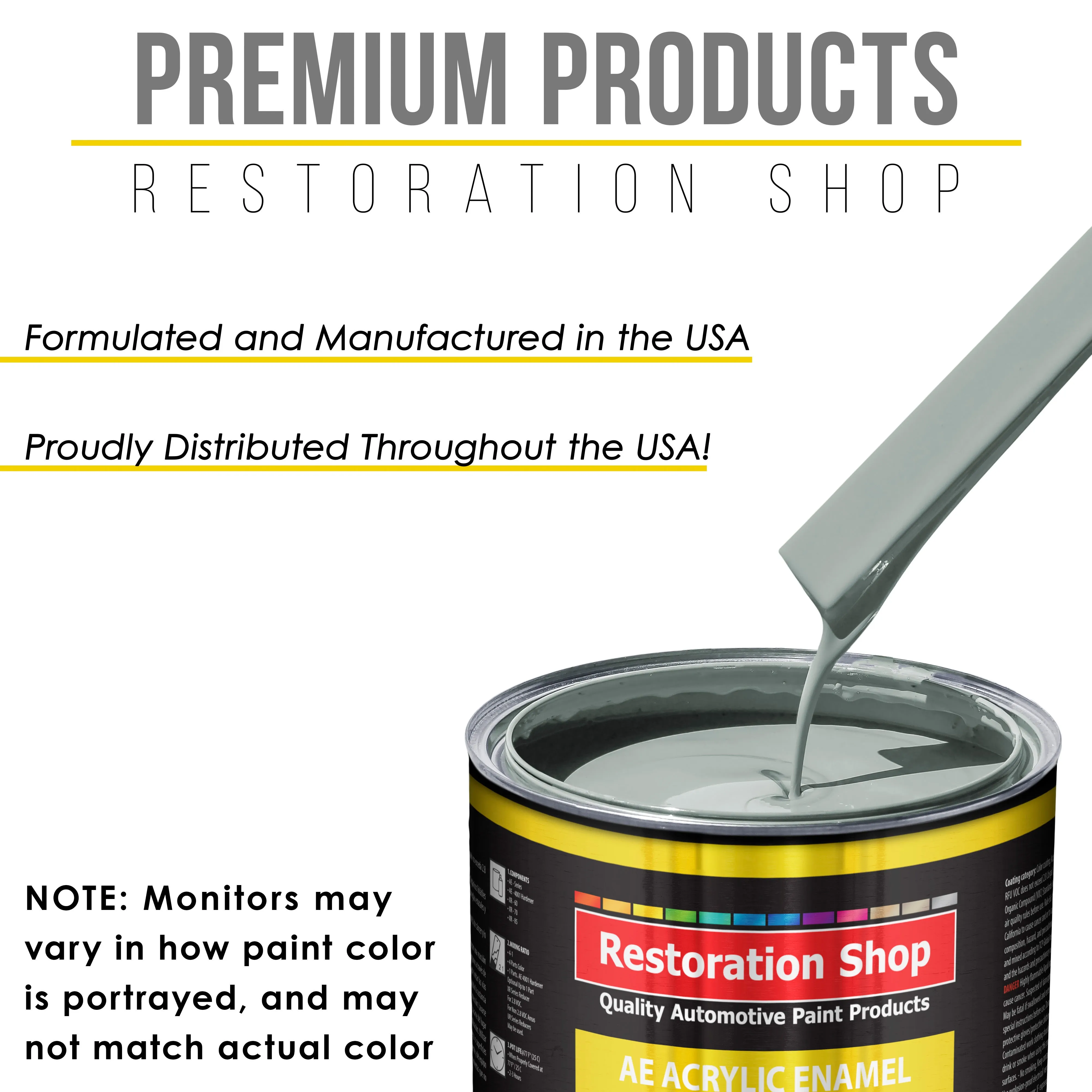 Fleet White White Acrylic Enamel Auto Paint - Complete Gallon Paint Kit - Professional Single Stage Automotive Car Truck Coating 8:1 Mix Ratio 2.8 VOC