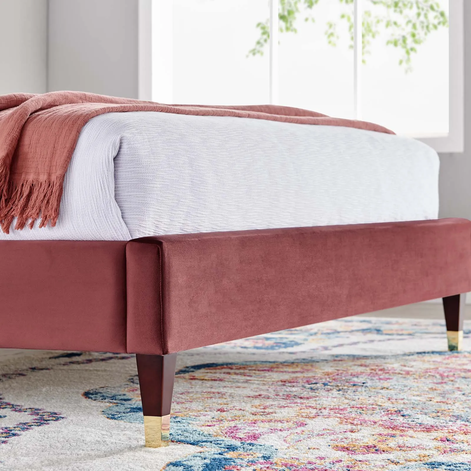 Garcelle Performance Velvet Queen Platform Bed By Modway - MOD-6290