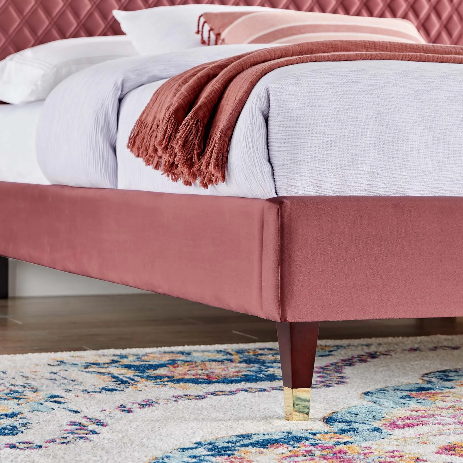 Garcelle Performance Velvet Queen Platform Bed By Modway - MOD-6290