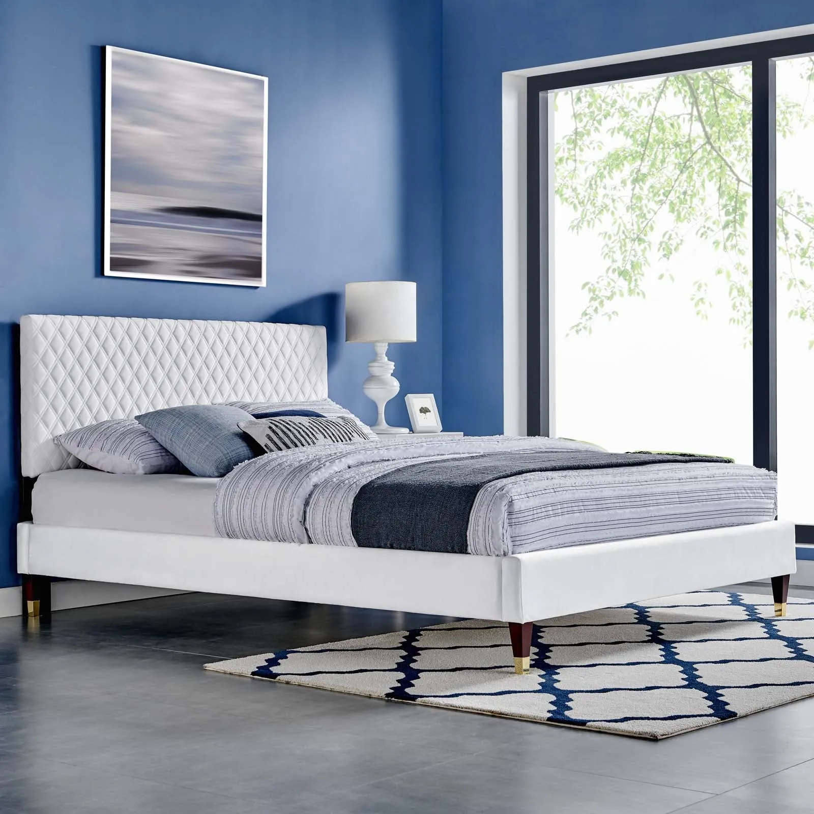Garcelle Performance Velvet Queen Platform Bed By Modway - MOD-6290