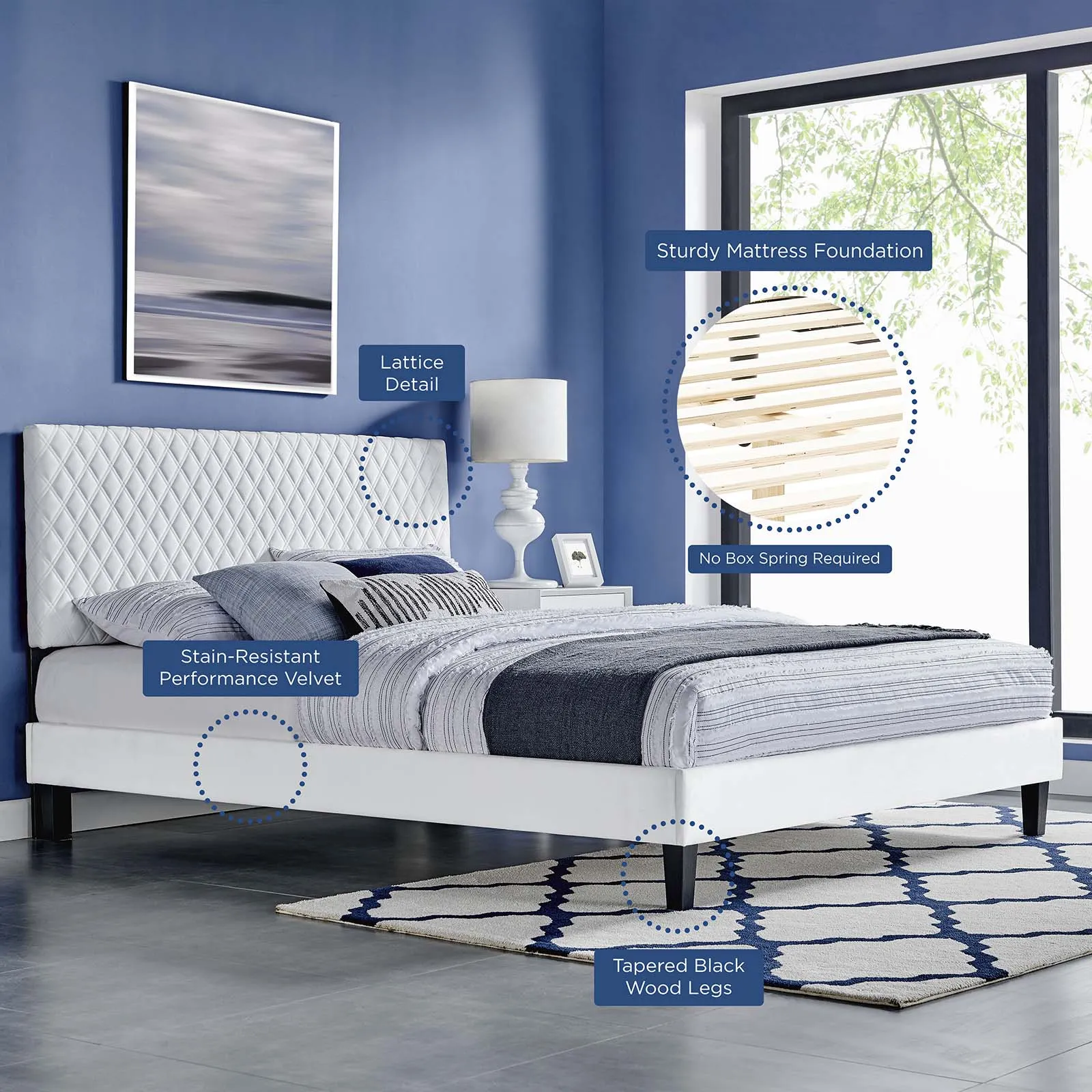 Garcelle Performance Velvet Twin Platform Bed By Modway - MOD-7044