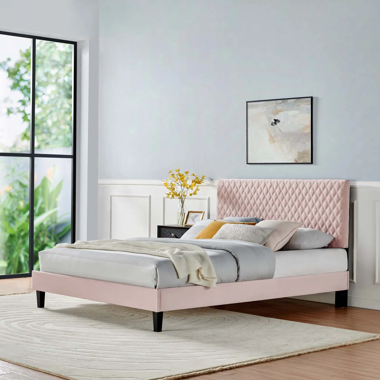 Garcelle Performance Velvet Twin Platform Bed By Modway - MOD-7044