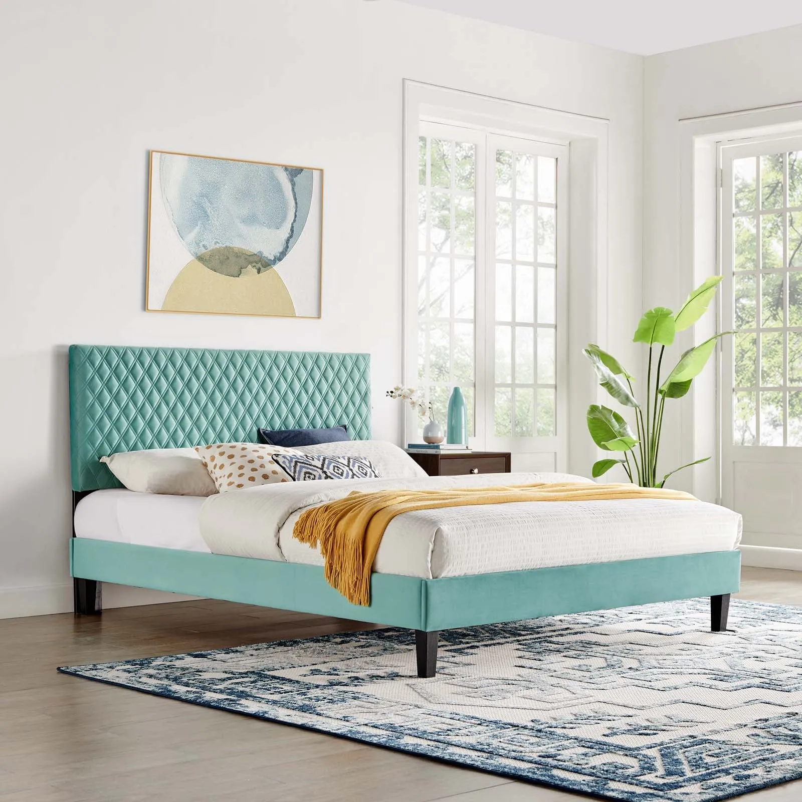 Garcelle Performance Velvet Twin Platform Bed By Modway - MOD-7044