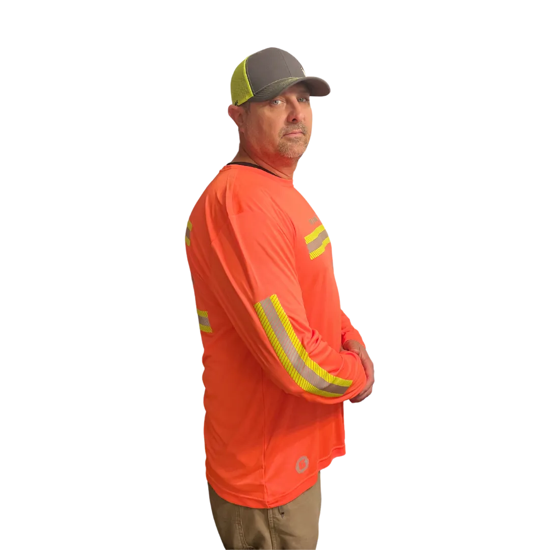 GEN 2 ANSI Class 1 Reflective Long Sleeve Safety Shirt w/ Hi Vis Strips