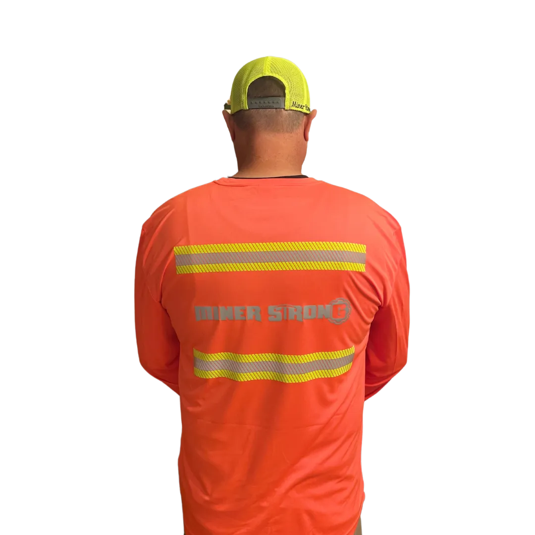 GEN 2 ANSI Class 1 Reflective Long Sleeve Safety Shirt w/ Hi Vis Strips