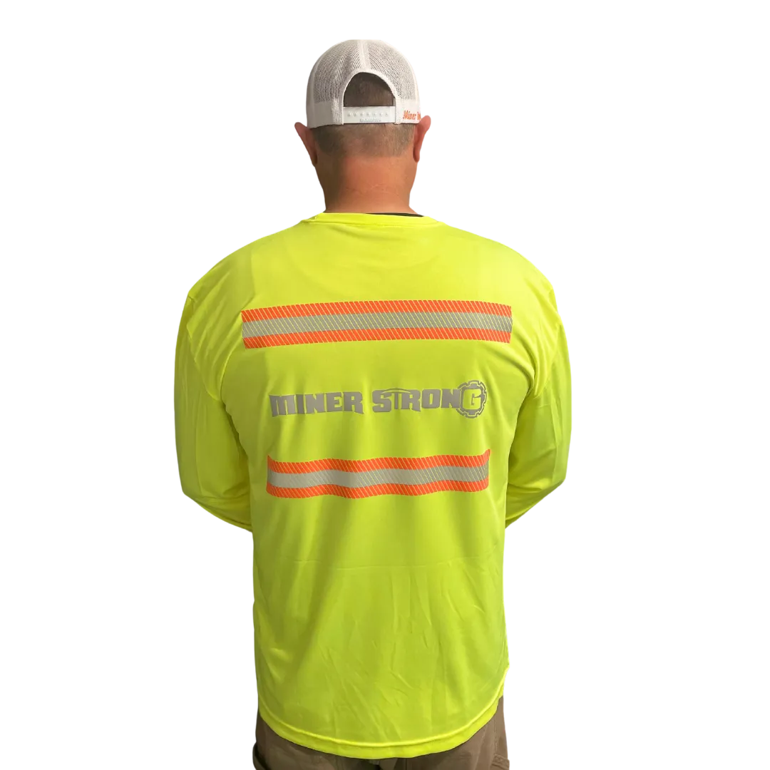 GEN 2 ANSI Class 1 Reflective Long Sleeve Safety Shirt w/ Hi Vis Strips