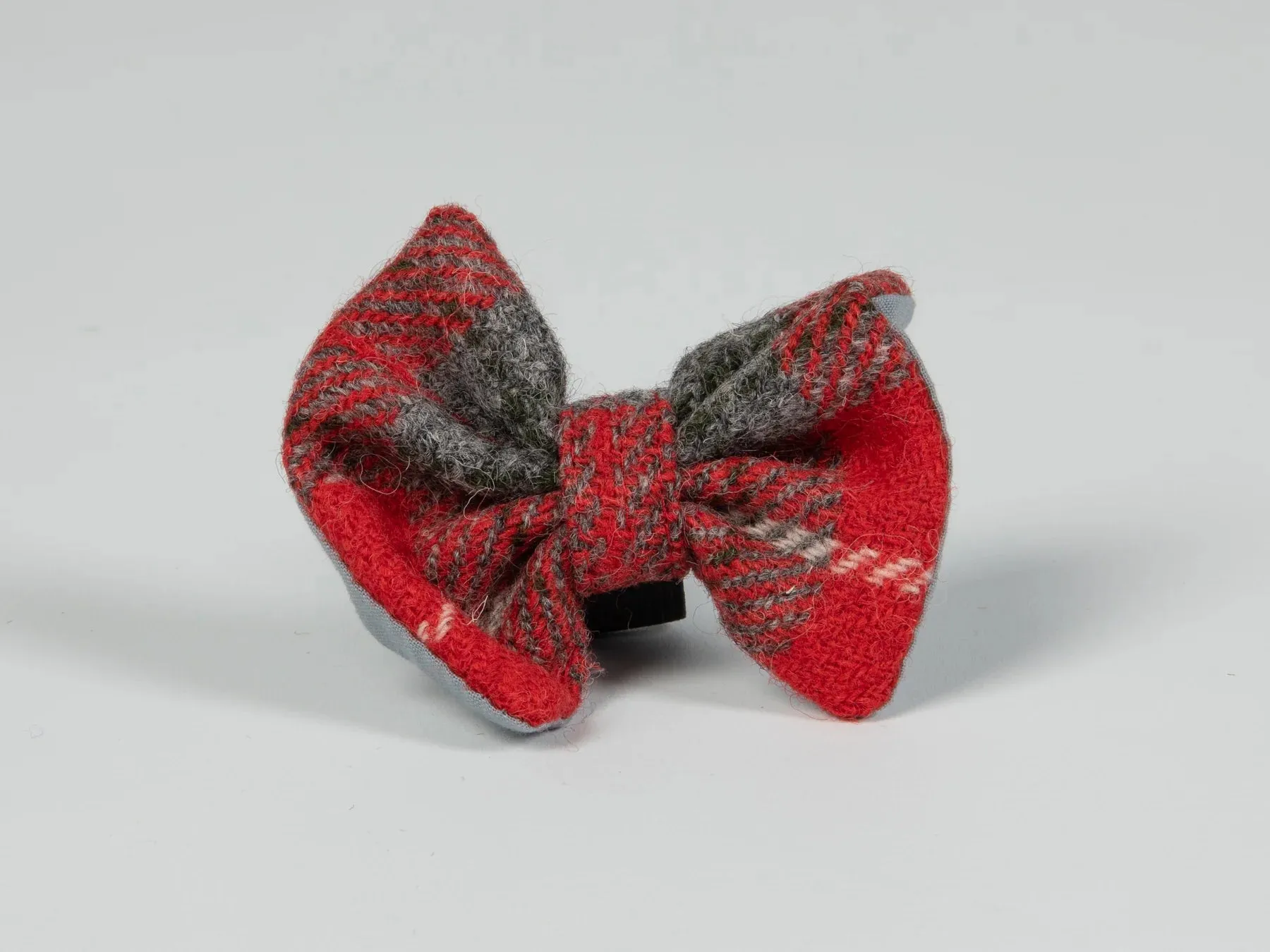 Harris Tweed Red and Grey Check Dog Collar