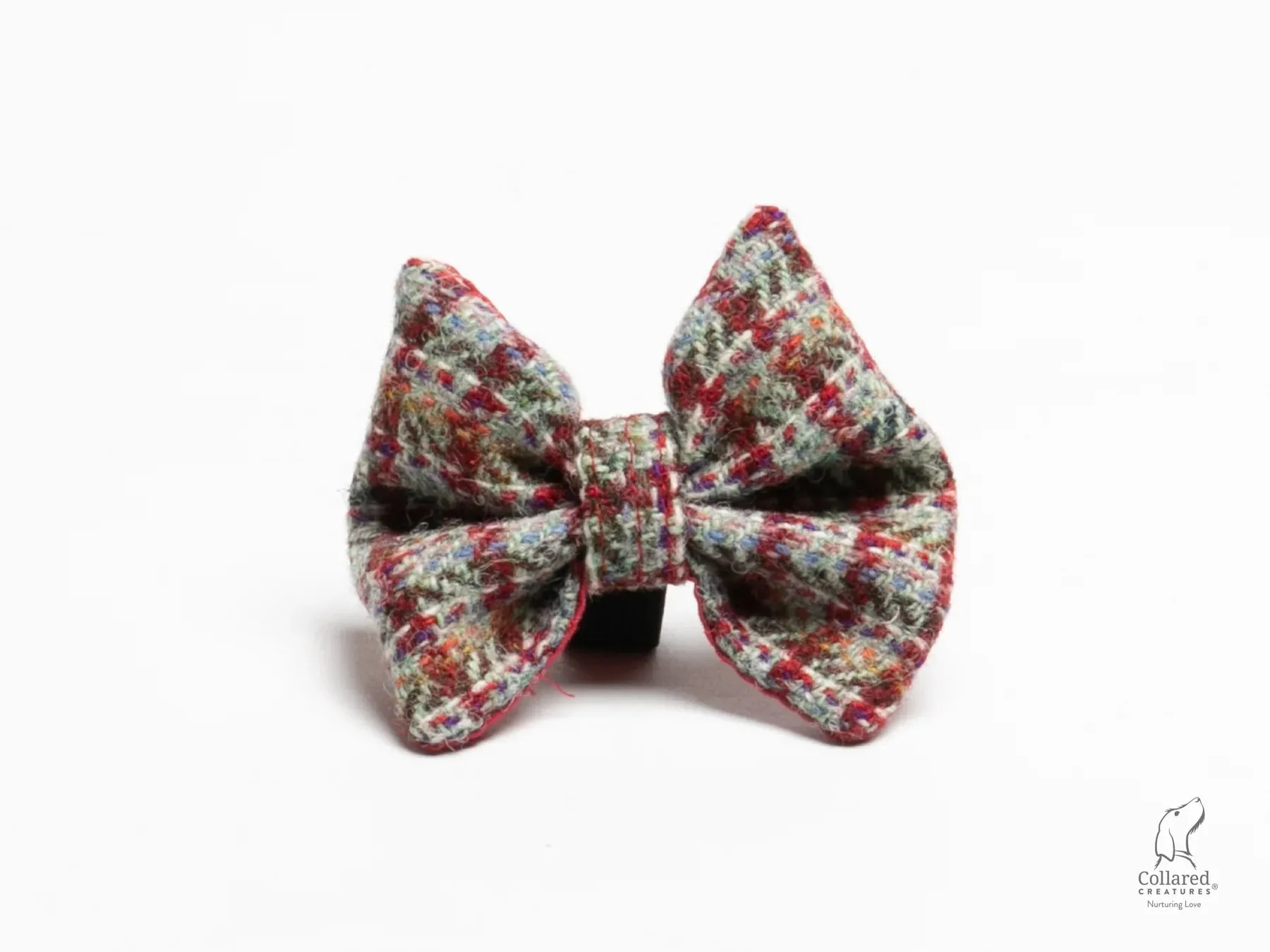 Harris Tweed Red Multi Check Dog Collar