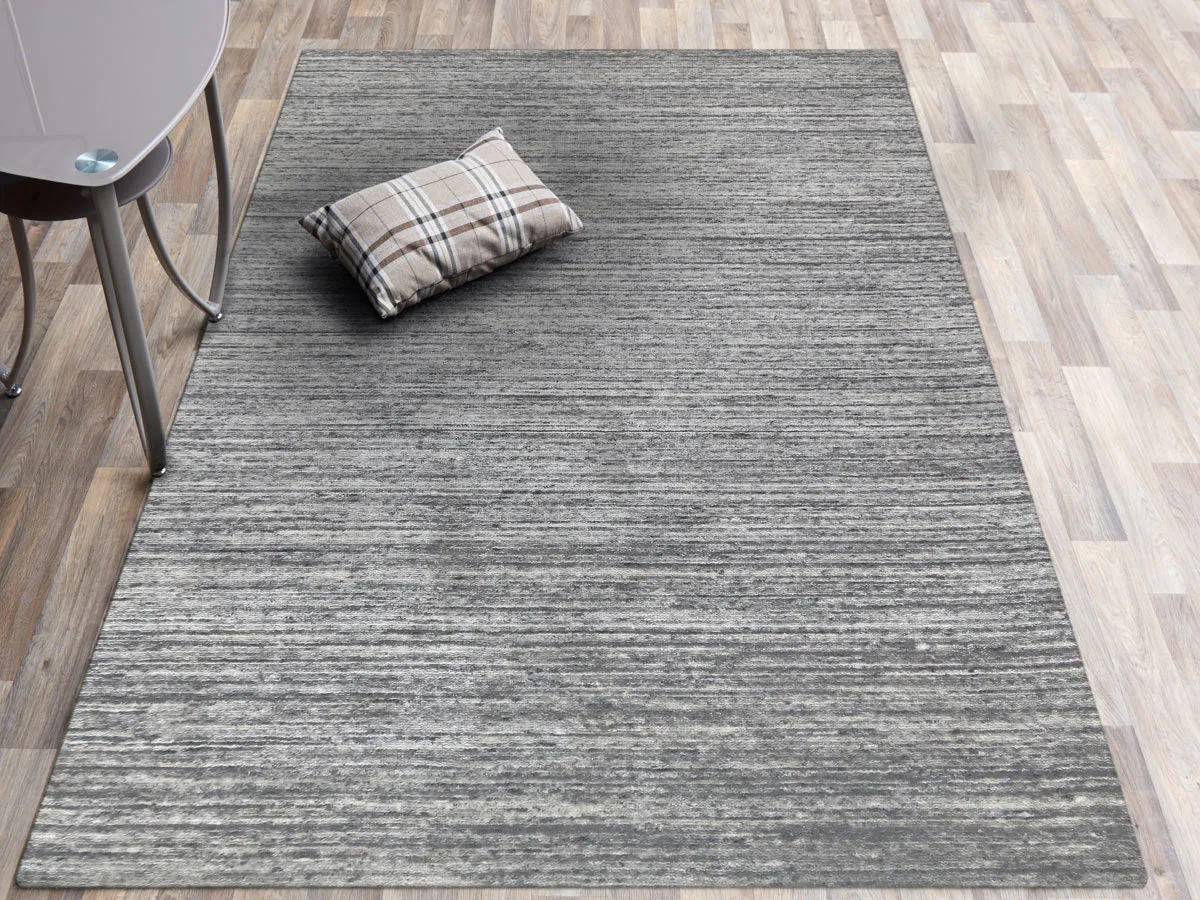 Heaven Modern Silver Hand-Woven Rug 2'x3'