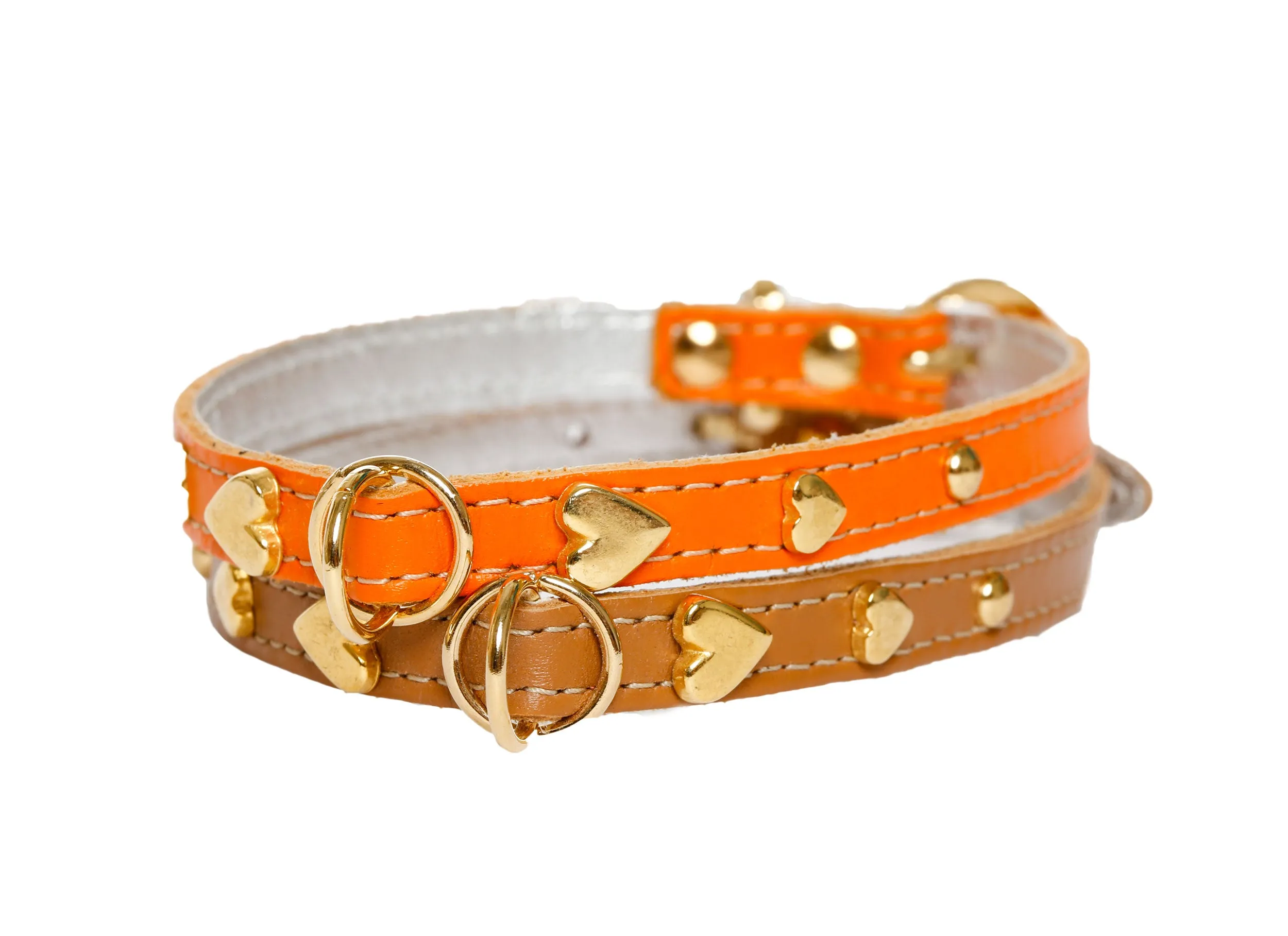Jophi - Dog Collars - Soft Leather Heart - 11 Color Options