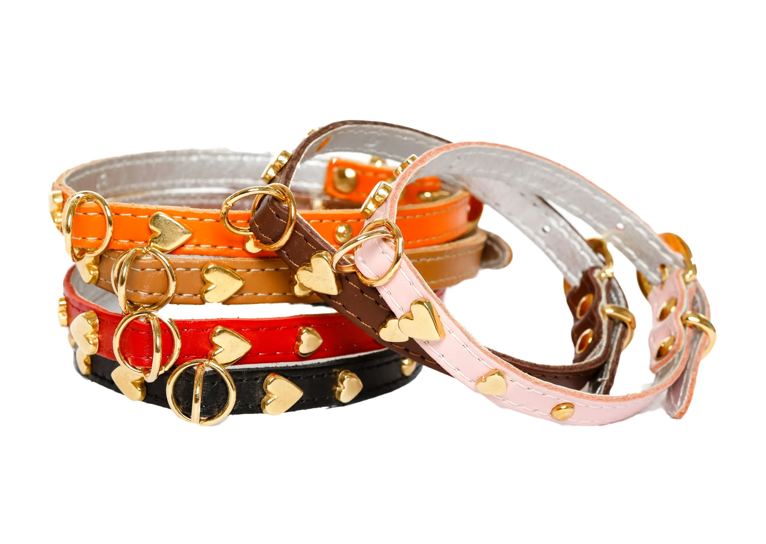 Jophi - Dog Collars - Soft Leather Heart - 11 Color Options