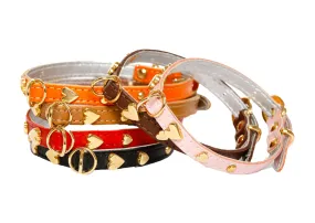 Jophi - Dog Collars - Soft Leather Heart - 11 Color Options