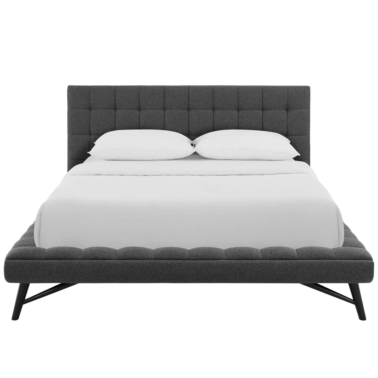 Julia Biscuit Tufted Upholstered Fabric Platform Bed