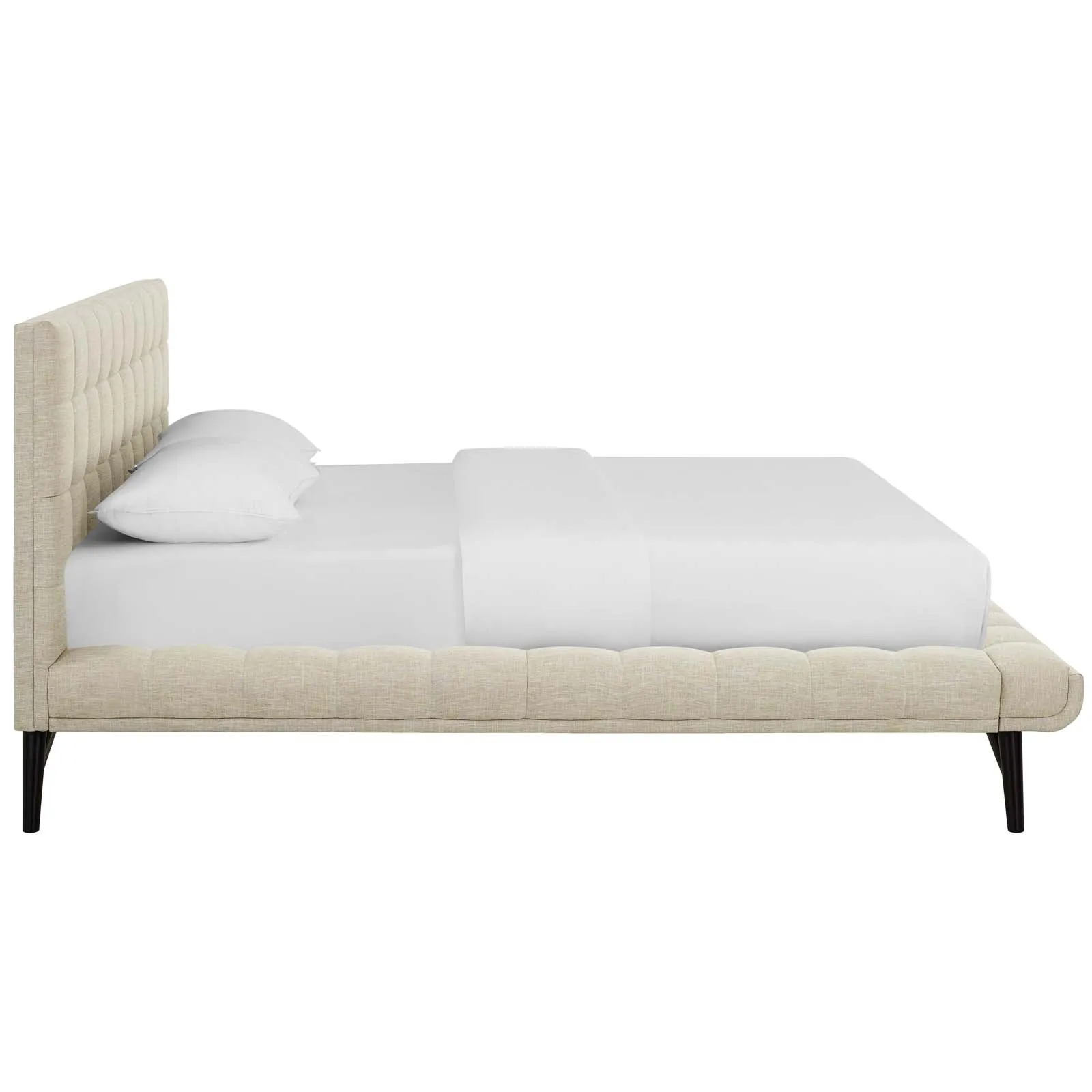 Julia Biscuit Tufted Upholstered Fabric Platform Bed