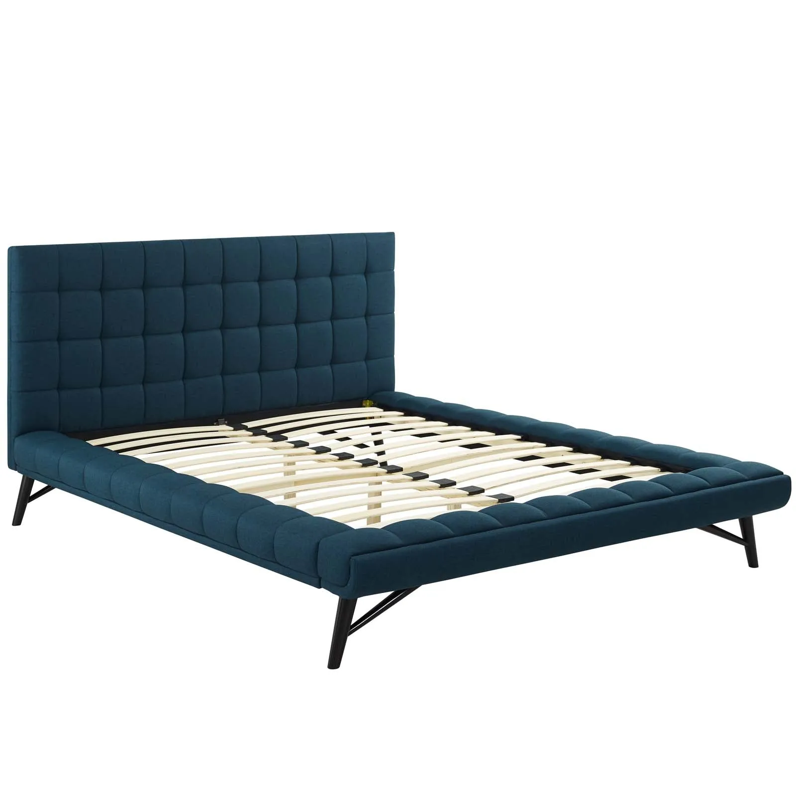 Julia Biscuit Tufted Upholstered Fabric Platform Bed