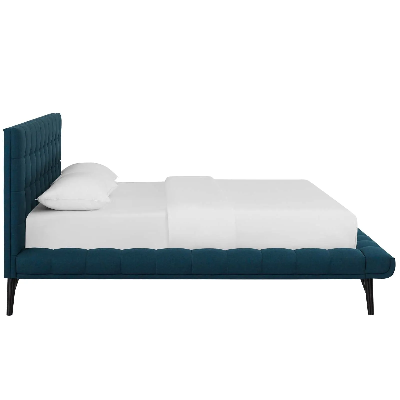 Julia Biscuit Tufted Upholstered Fabric Platform Bed