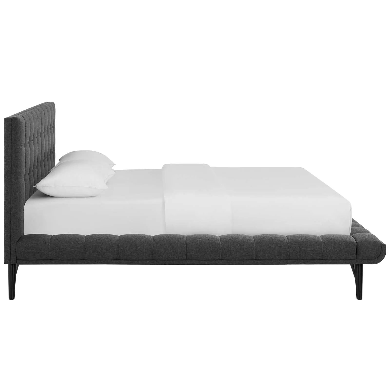Julia Biscuit Tufted Upholstered Fabric Platform Bed