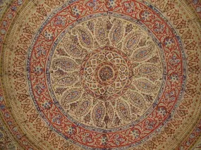 Kalamkari Block Print Tapestry Cotton Bedspread 108" x 108" Queen-King