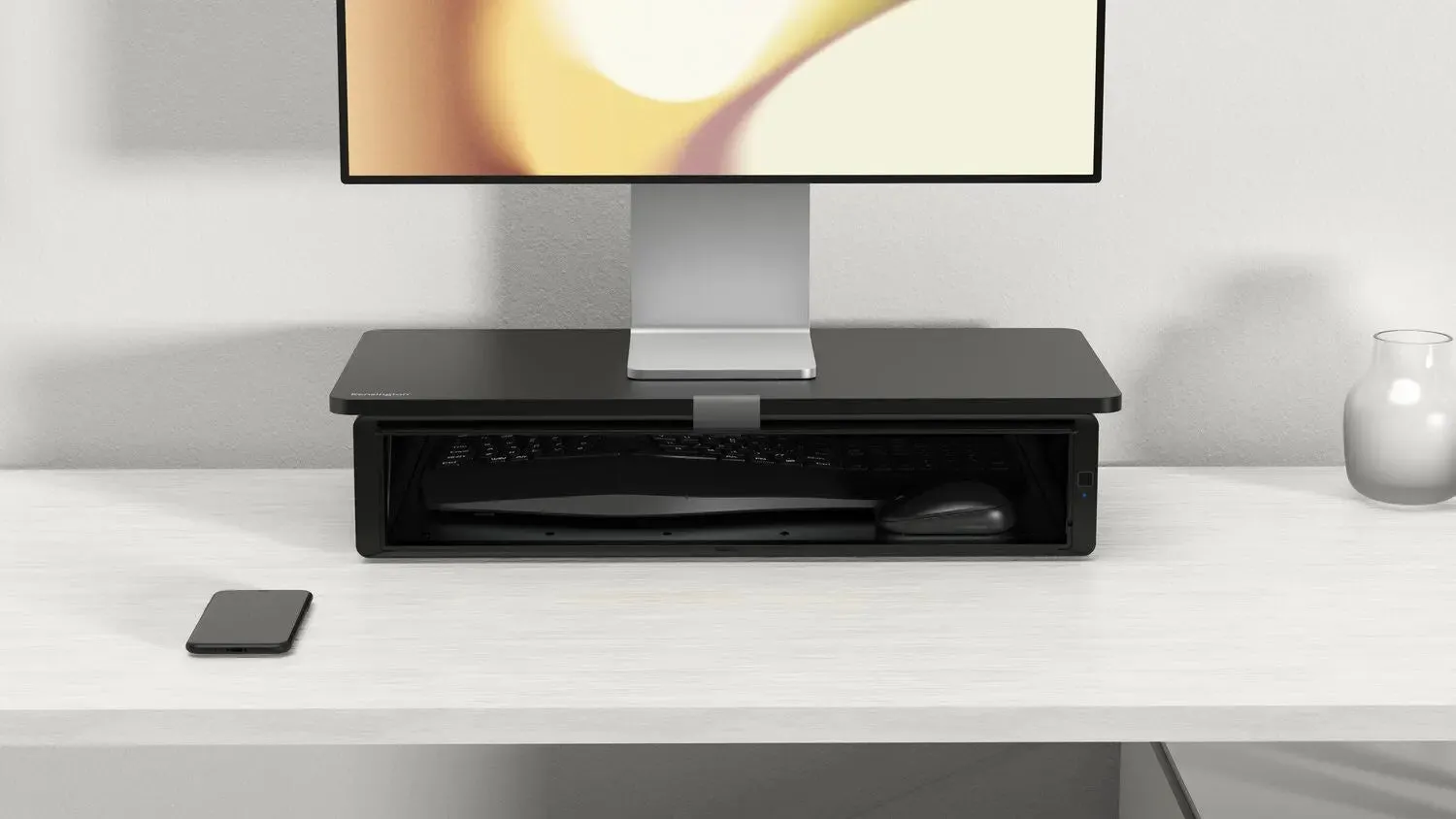 Kensington UVStand™ monitor stand with UVC sanitisation compartment
