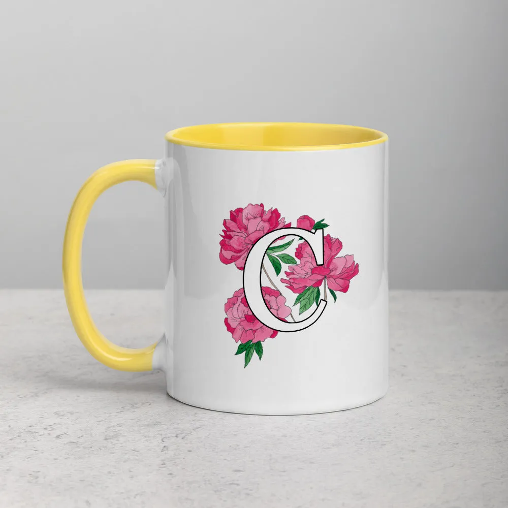 Letter C Floral Mug