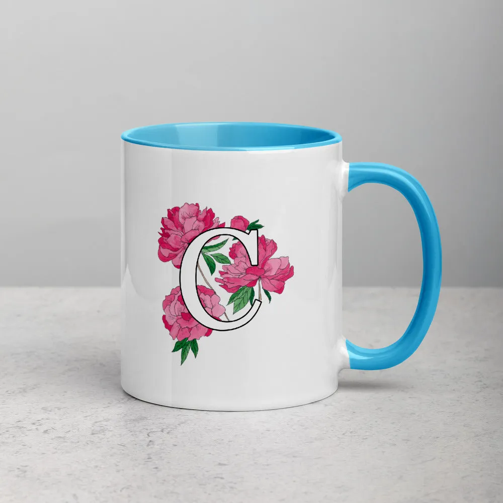 Letter C Floral Mug