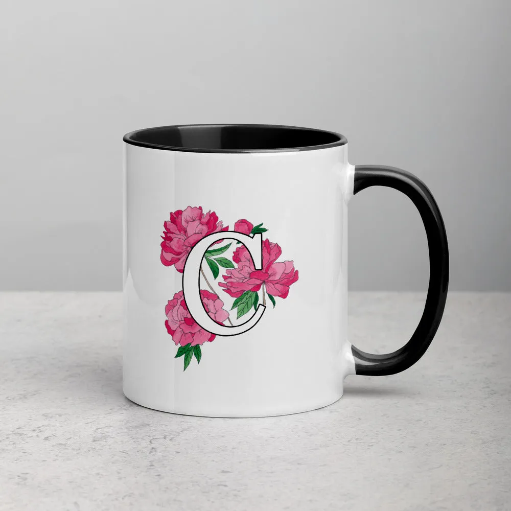 Letter C Floral Mug
