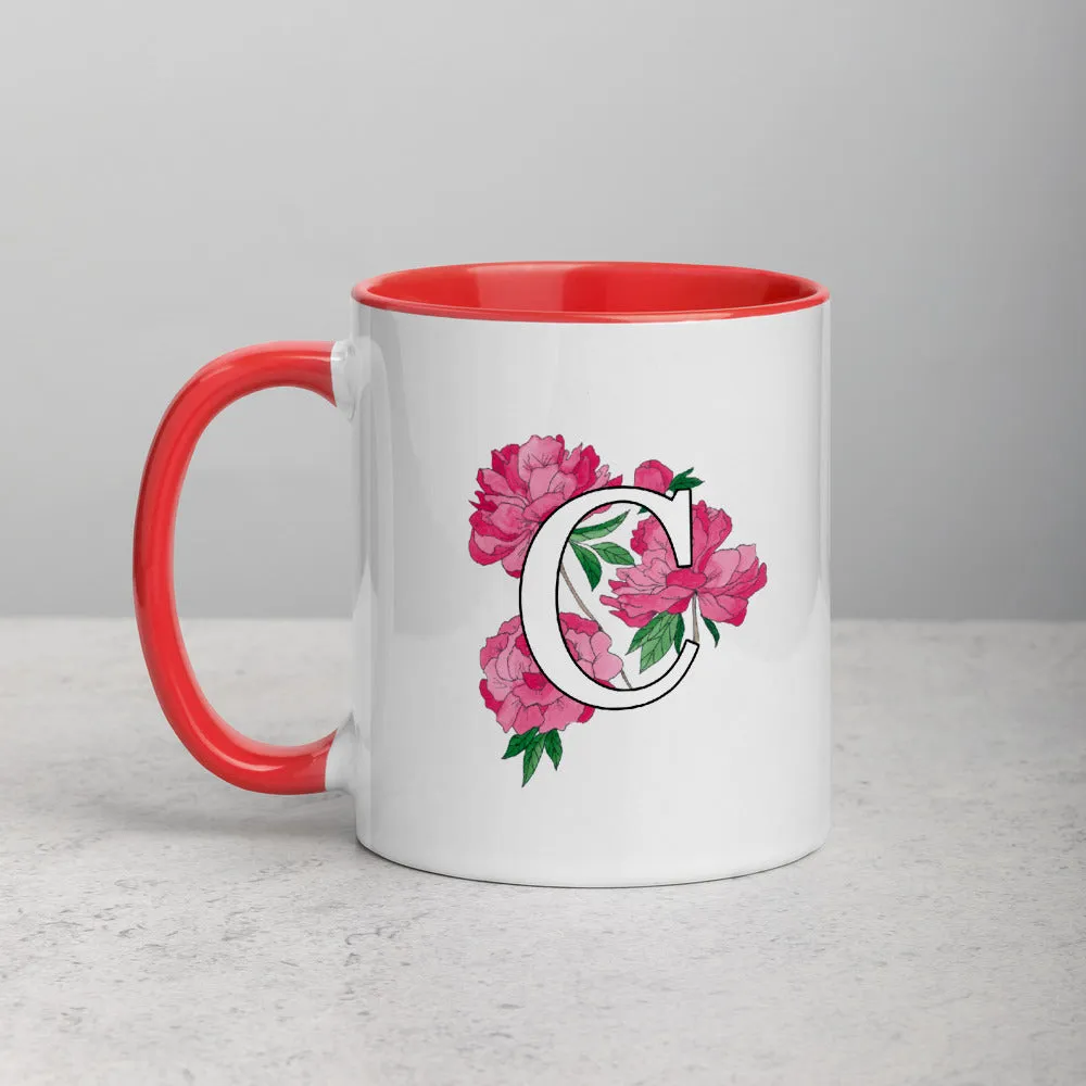 Letter C Floral Mug