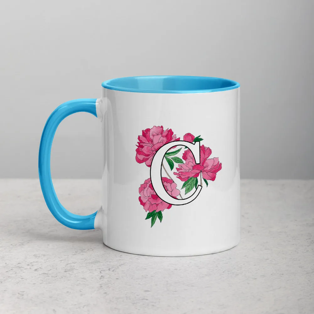 Letter C Floral Mug
