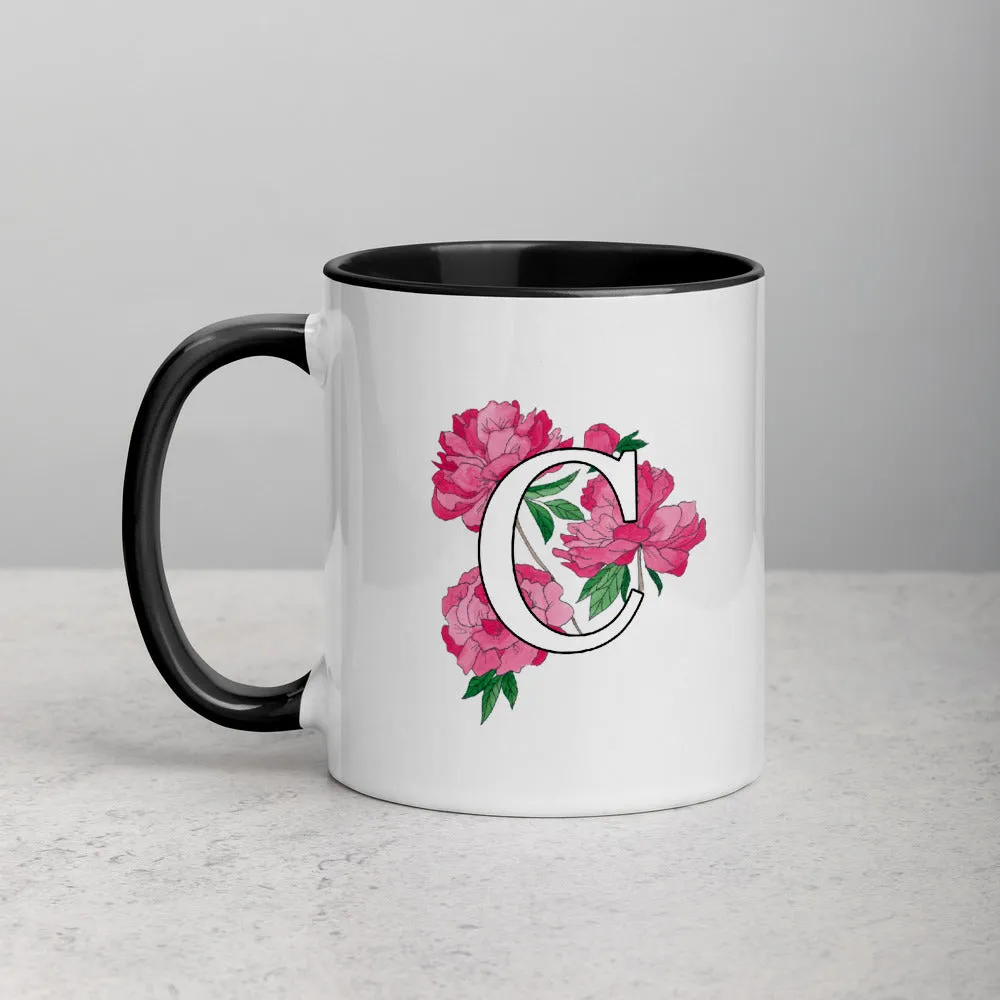 Letter C Floral Mug