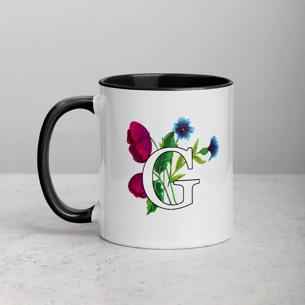 Letter G Floral Mug