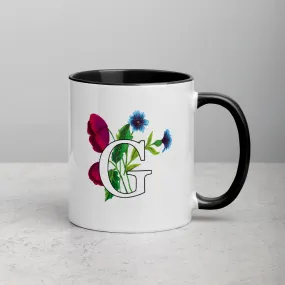 Letter G Floral Mug