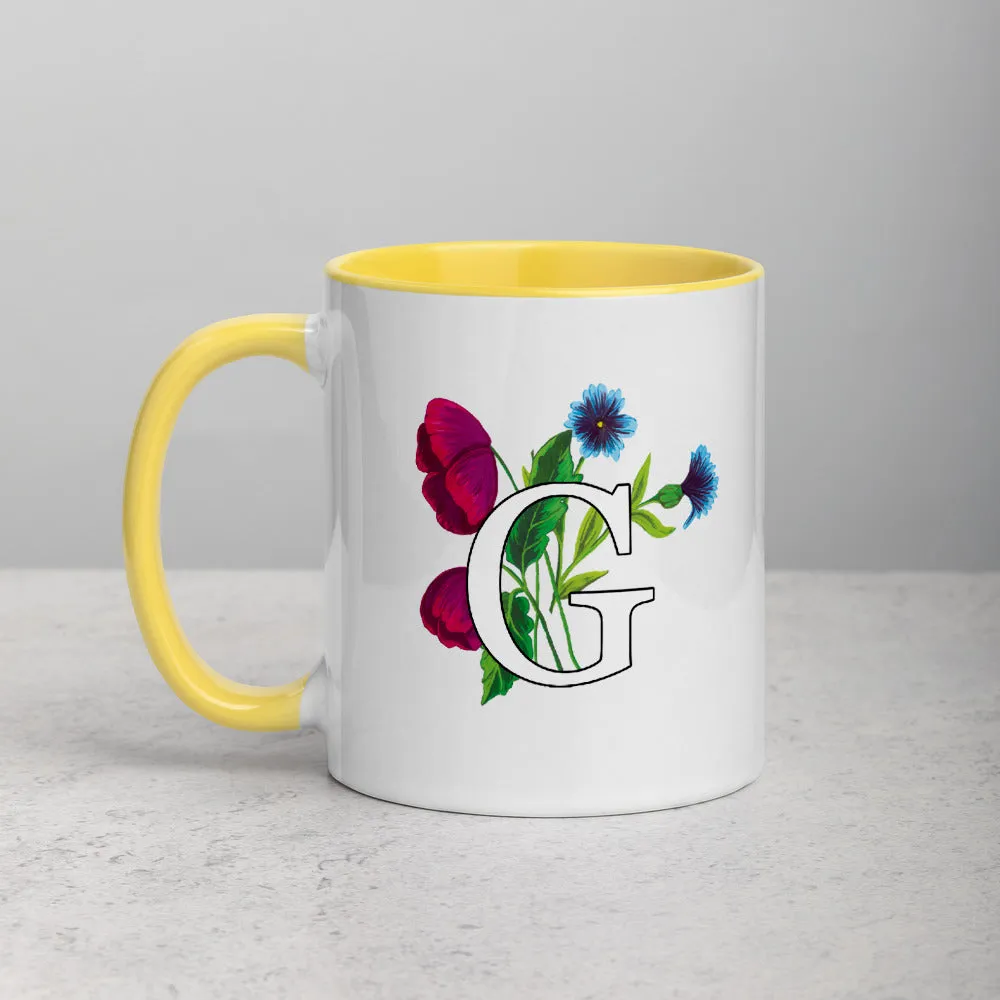Letter G Floral Mug