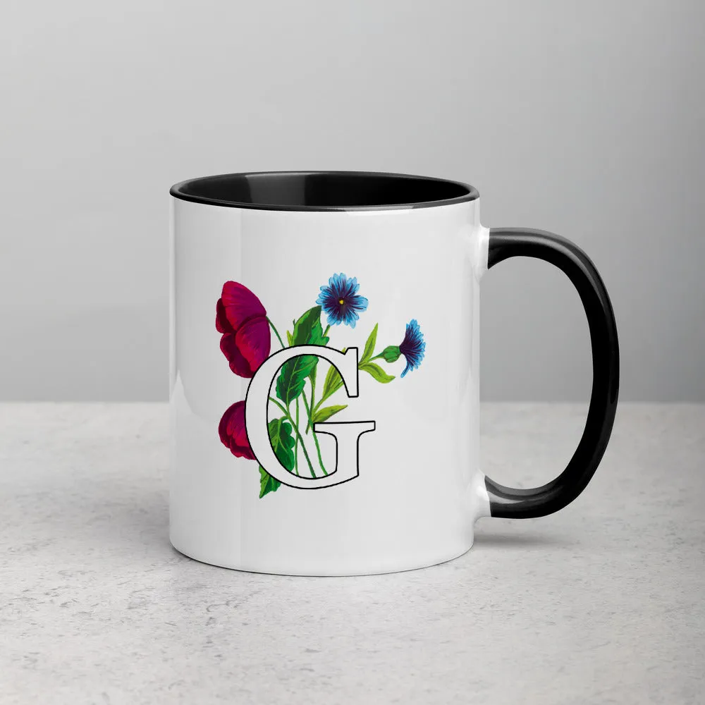 Letter G Floral Mug