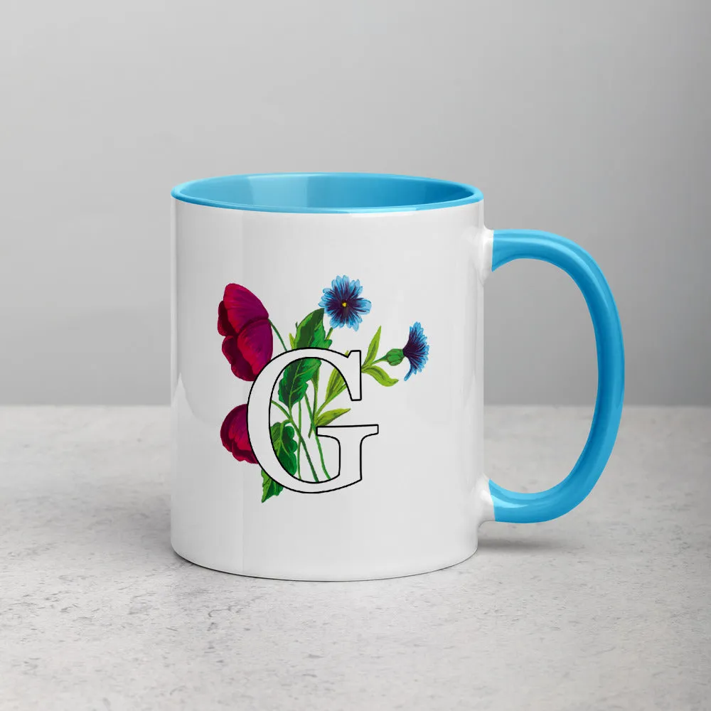Letter G Floral Mug