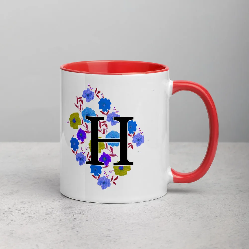Letter H Floral Mug