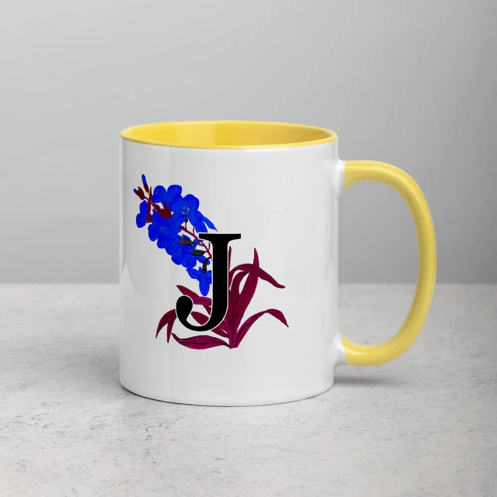 Letter J Floral Mug