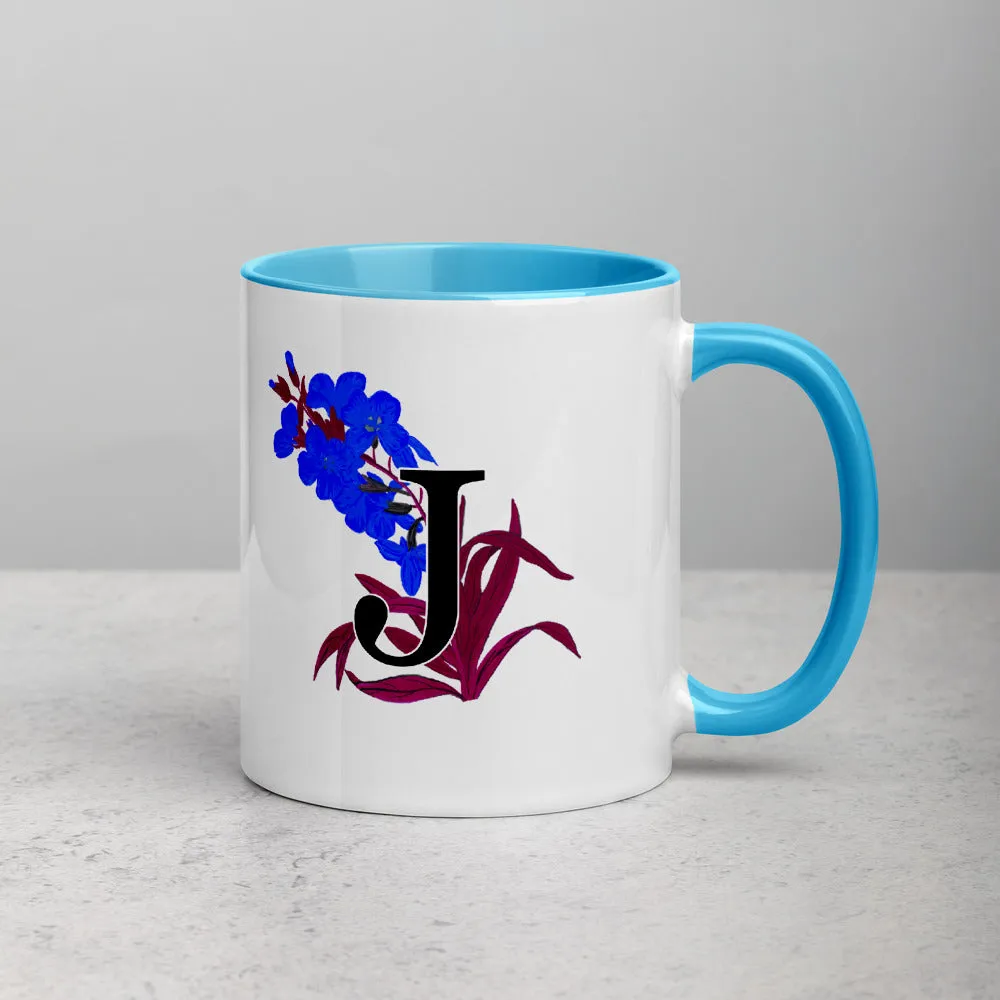 Letter J Floral Mug