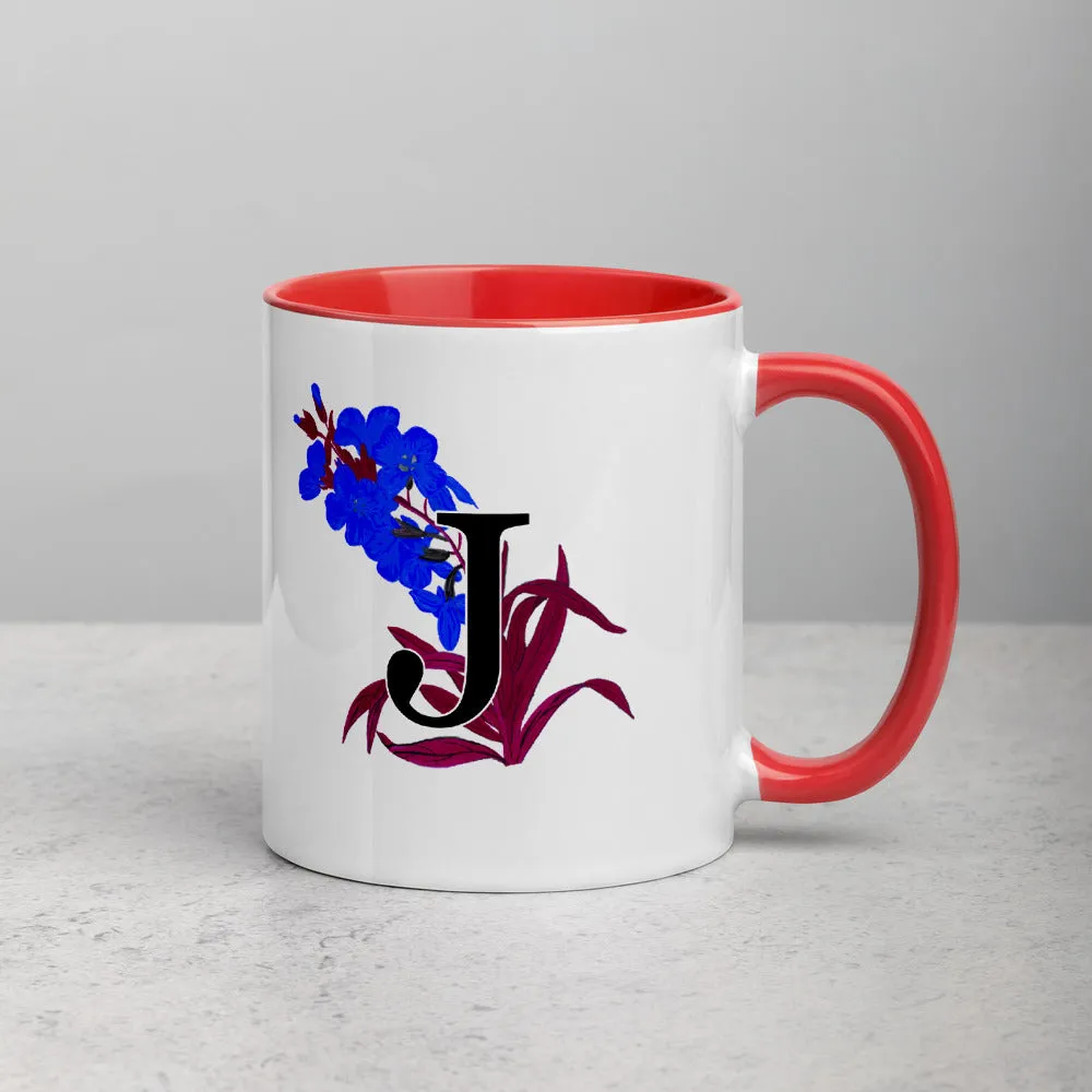 Letter J Floral Mug