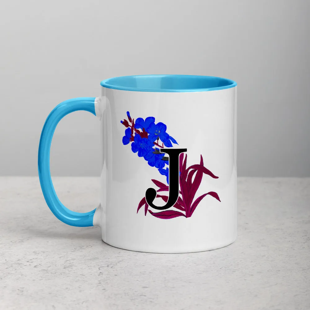 Letter J Floral Mug