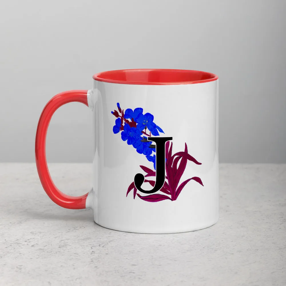 Letter J Floral Mug