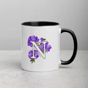 Letter N Floral Mug