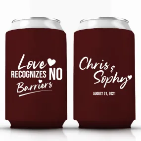 Love Recognizes No Barriers Wedding Can Coolers (316)