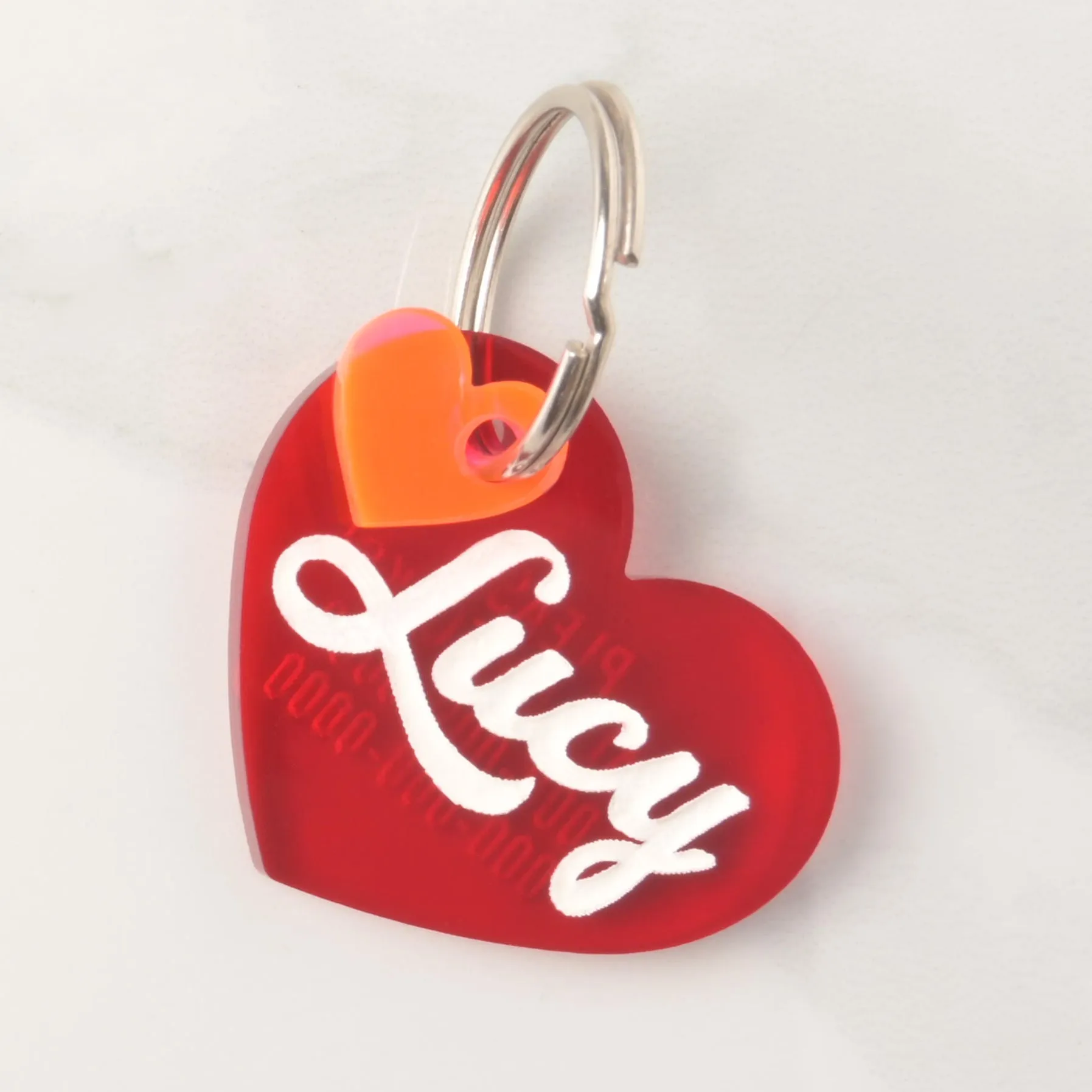 Lucy Heart Personalized Pet Tag