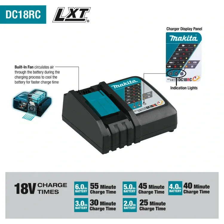 Makita XT297T 18V LXT Lithium-Ion Brushless Cordless 2Pc Combo Kit, XPH14Z, XDT20Z, bag (5.0Ah)   Free Tool