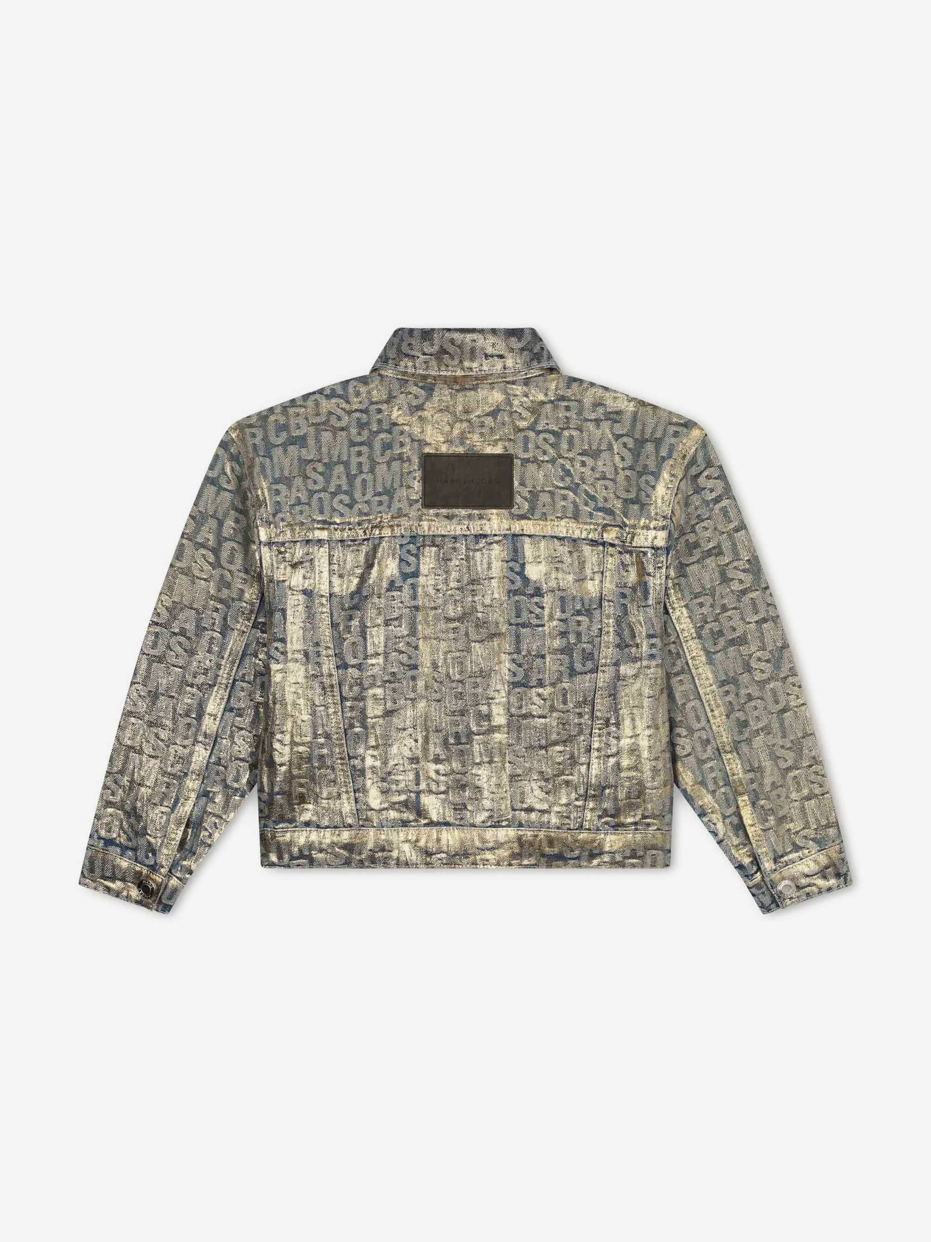 MARC JACOBS Girls Metallic Effect Denim Jacket in Gold
