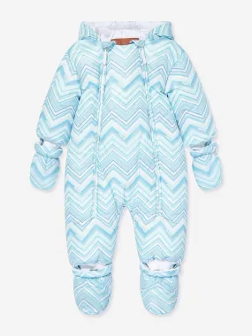 Missoni Baby Boys Zigzag Snowsuit in Blue
