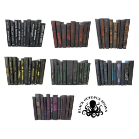 Modern Black Books with Color Accents | Decorative Books by Color | By the Foot - Custom Lettering Colors | Designer Decor
